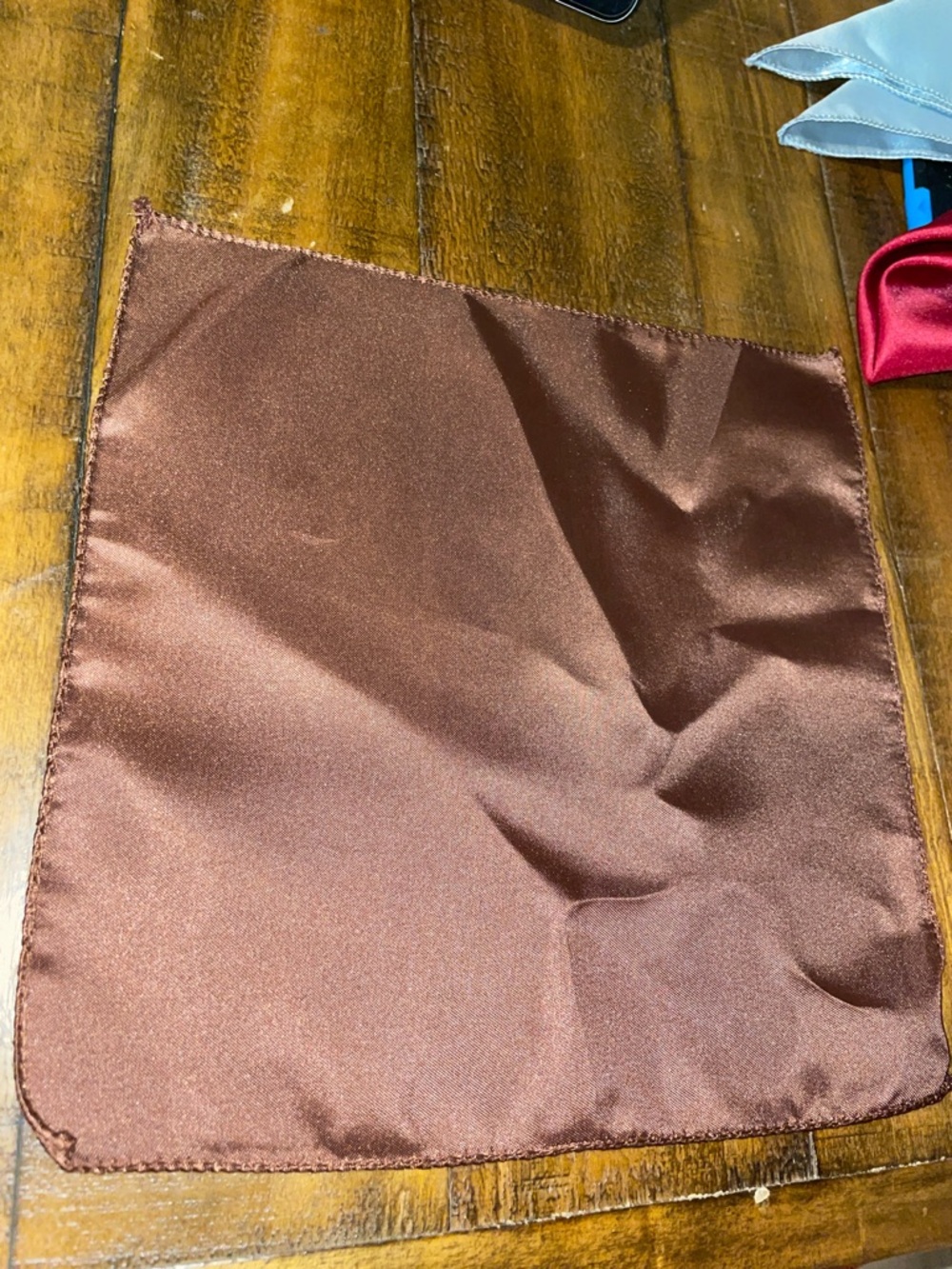 Satin Pocket Square - Solid Brown